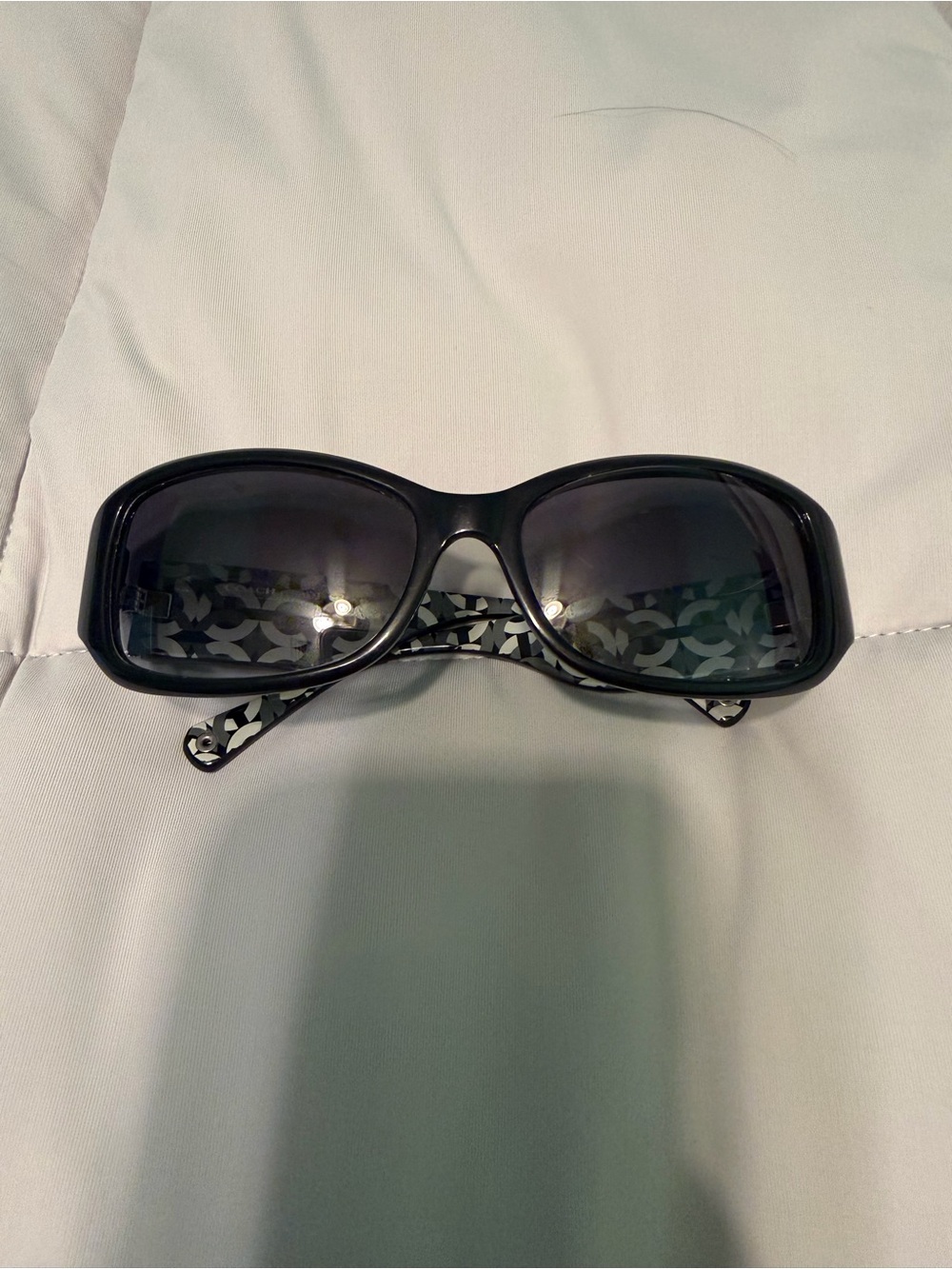 Coach Black Sunglasses with Patterned Temples